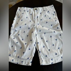 White shorts with blue sailboat design
